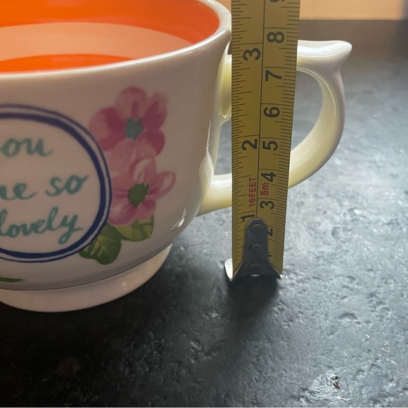 Anthropologie Molly Hatch “you are so lovely “ Mug with orange stripes - Picture 4 of 5